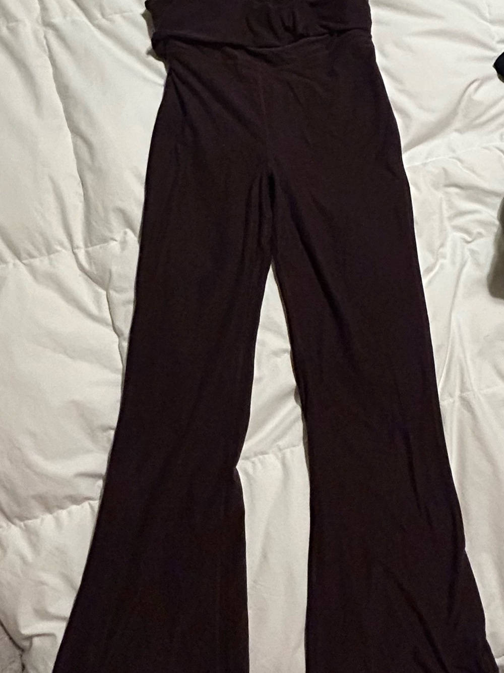 Fabletics Women's Jersey Knit Flared High-Waist Pants - Heather Oxblood